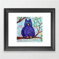 PURPLE OWL in a TREE | 12x12 in | Painting | Owl Painting | Nursery Art