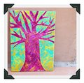 PINK MARBLE TREE | Abstract Tree Painting | 5x7in