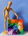 RAINBOW SEA | 6x6in | Rainbow Art | Abstract Original Painting