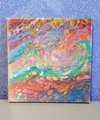 UNICORN | 8x8in | Bright Abstract Painting | Fluid Poured Artwork