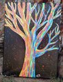 NEON GLITTER TREE | Unique Tree Painting | 12x16in