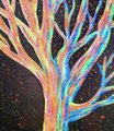 NEON GLITTER TREE | Unique Tree Painting | 12x16in