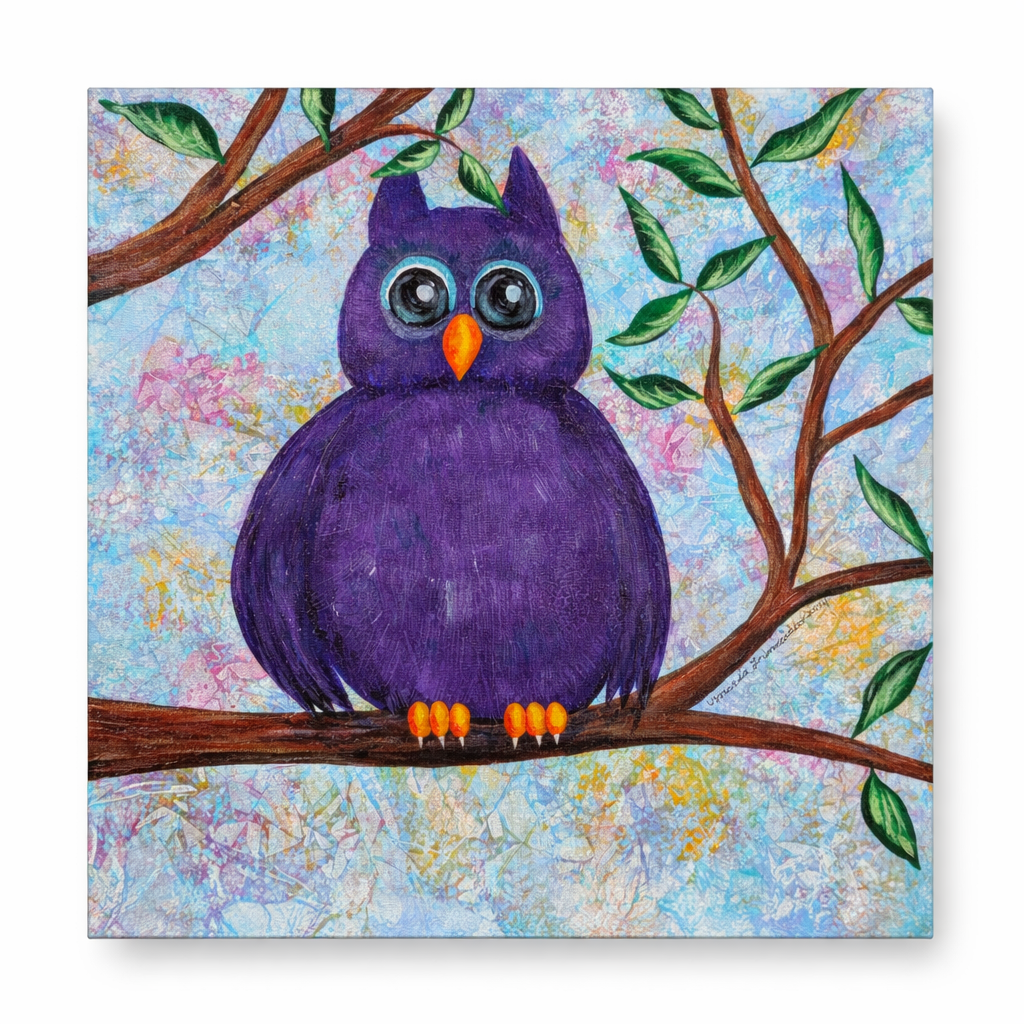 Purple Owl in a Tree