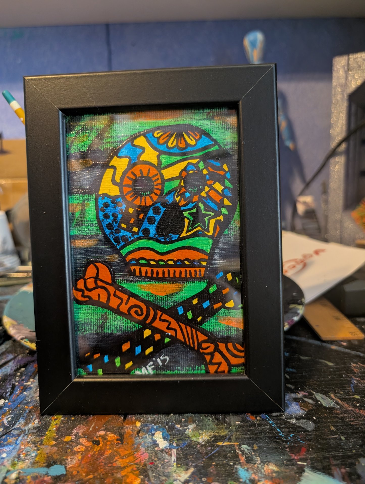 Funky Skull - Framed