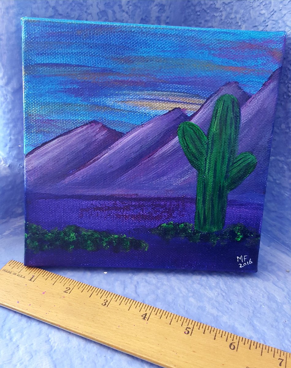 DESERT SOLITUDE | 6x6in | Desert Landscape Painting