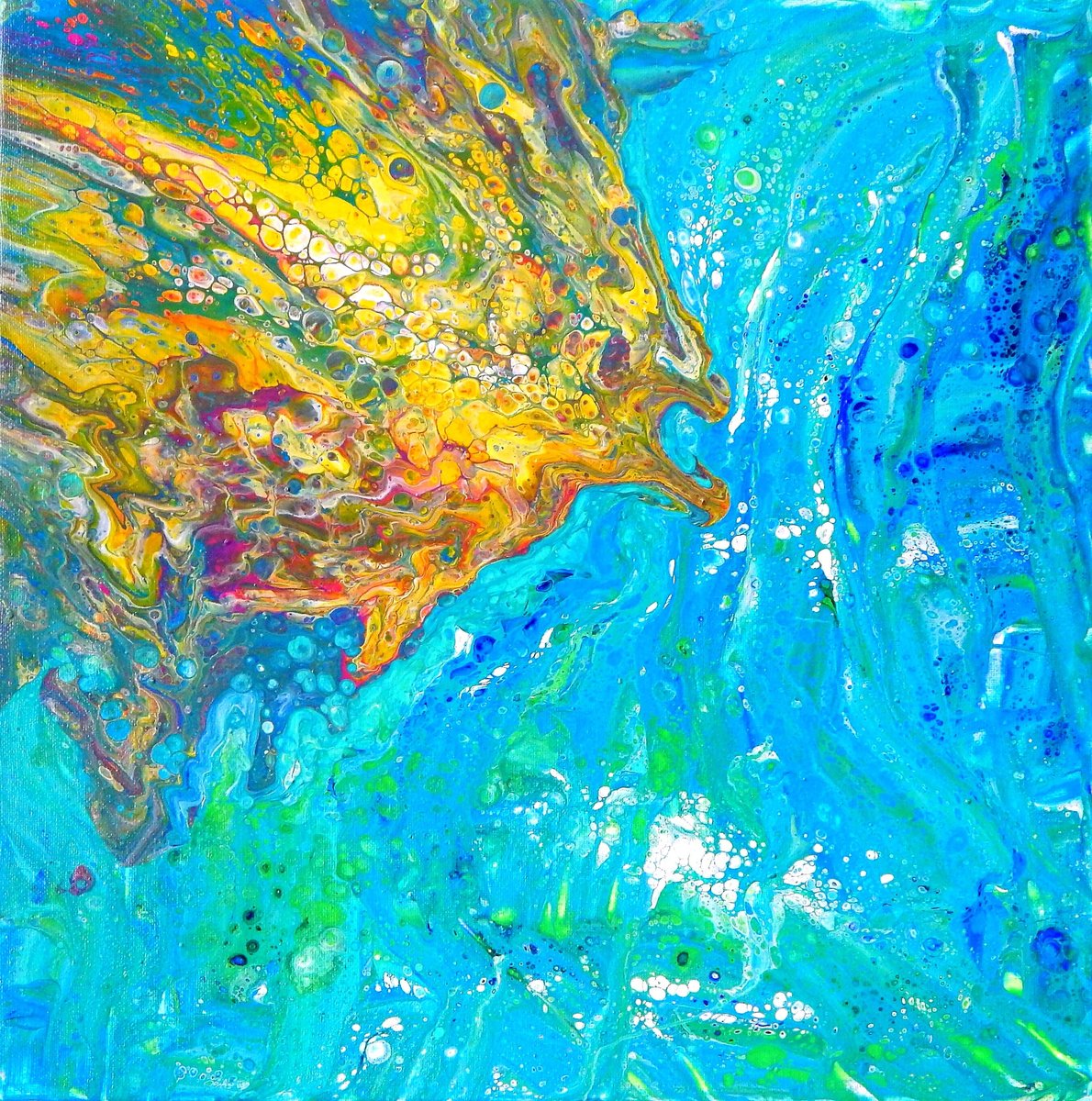 STING RAY | 20x20in | Original Painting on Canvas