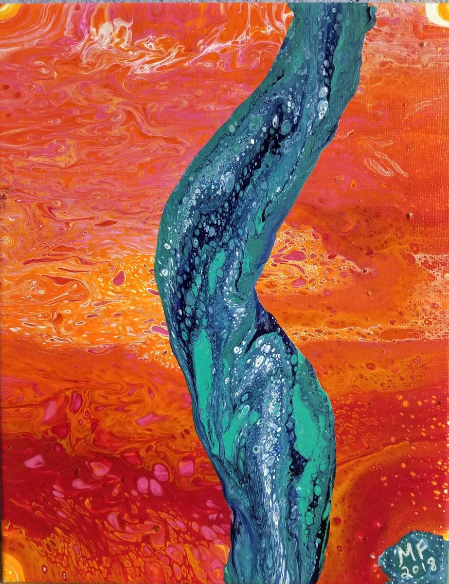 LADY BLUE | 11x14 | Abstract Painting | Acrylic Pour