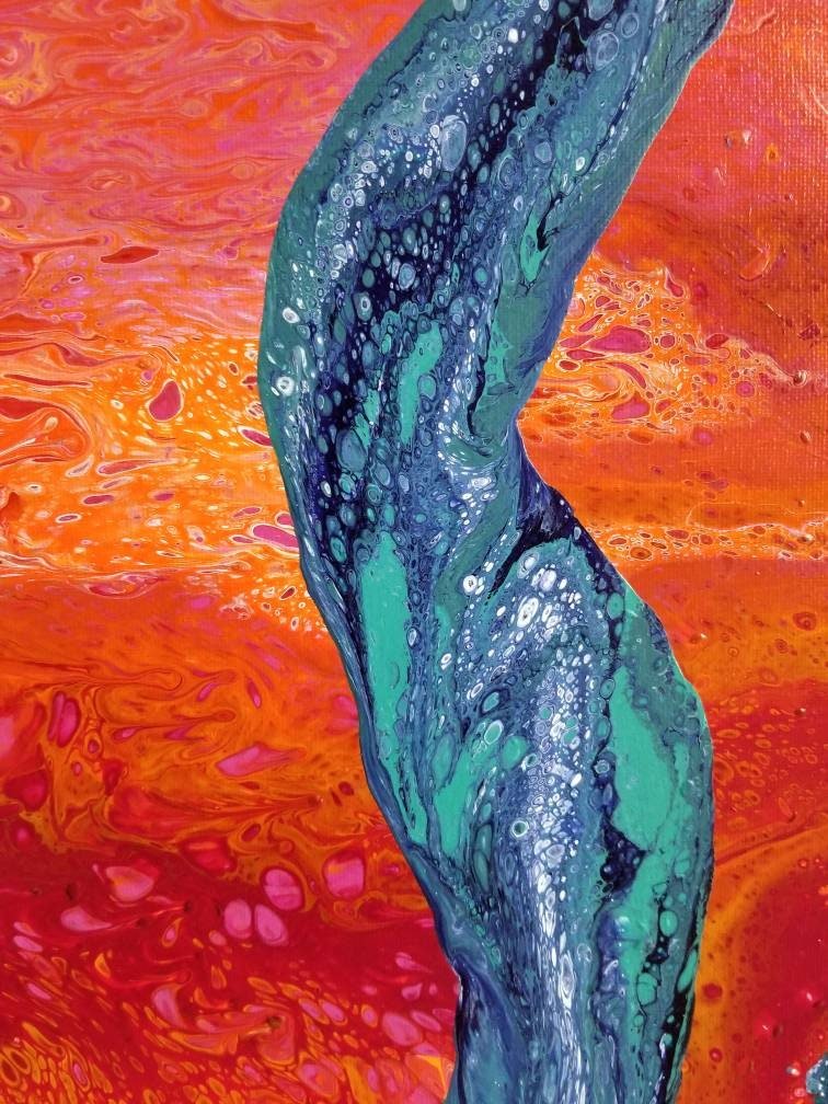LADY BLUE | 11x14 | Abstract Painting | Acrylic Pour
