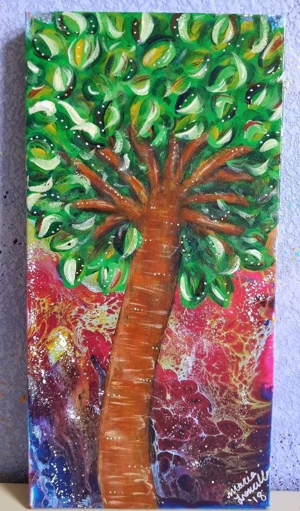 TREE of the COSMOS | Original Tree Painting | 8x16in