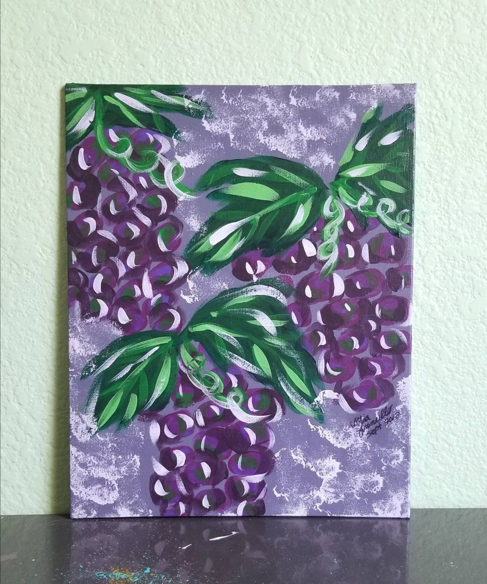 GRANDMA'S GRAPES | 8x10in | Painting of Grape Bundles