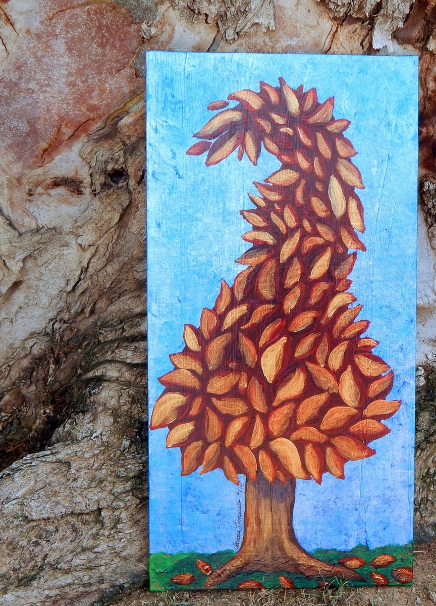 FIRE TREE | Original Tree Painting | 8x16in