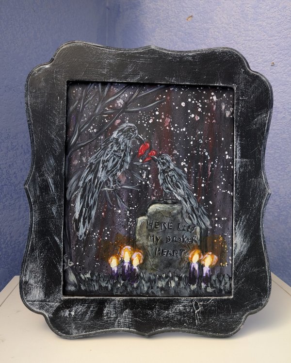 Here lies my broken heart - Framed