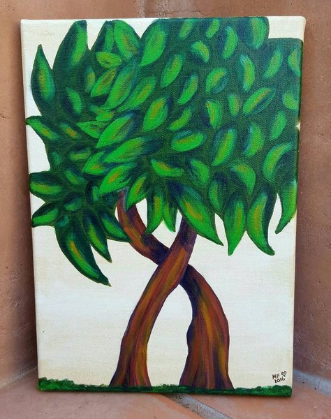 HUGGING TREES |  10x14in | Original Artwork | Landscape Painting