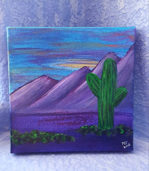DESERT SOLITUDE | 6x6in | Desert Landscape Painting