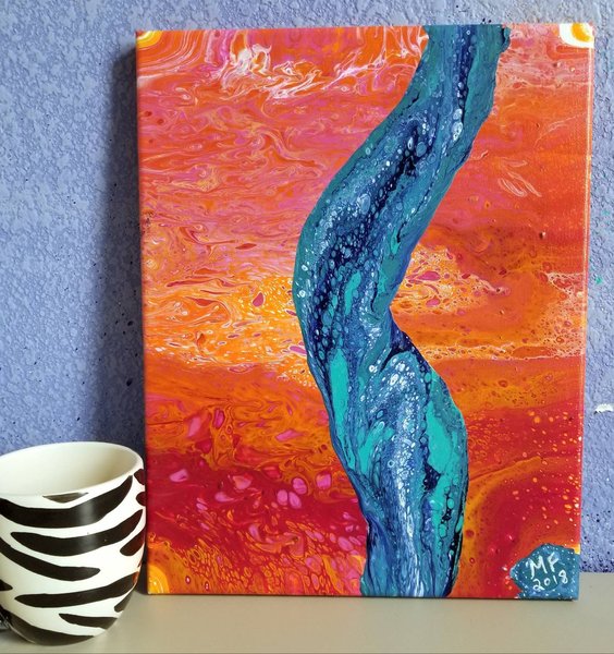 LADY BLUE | 11x14 | Abstract Painting | Acrylic Pour