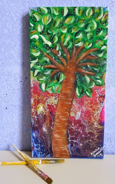 TREE of the COSMOS | Original Tree Painting | 8x16in