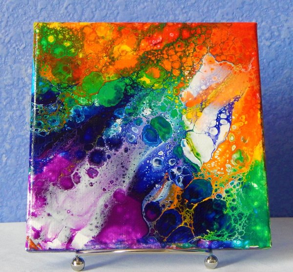 RAINBOW SEA | 6x6in | Rainbow Art | Abstract Original Painting