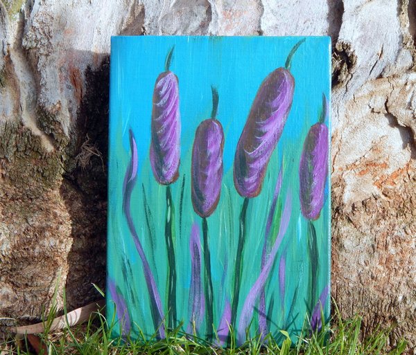 Cattails Painting | 5x7in | Botanical Art