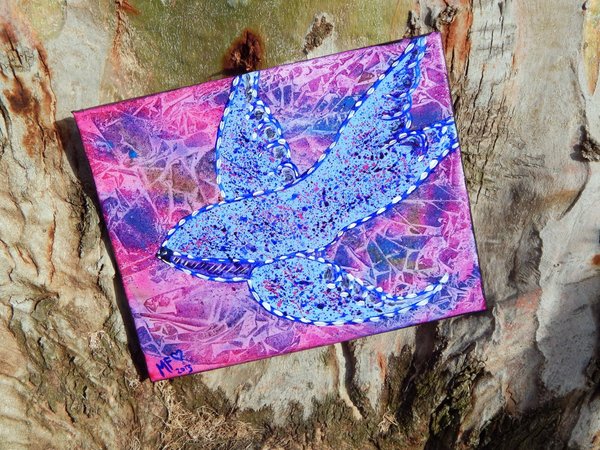 PSYCHEDELIC SPARROW | Original Sparrow Painting | 8x10 in
